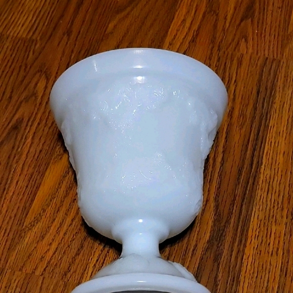 Vase Planter Vintage mid-century E O Brody Milk Glass Pedestal Goblet Cup - Picture 2 of 7
